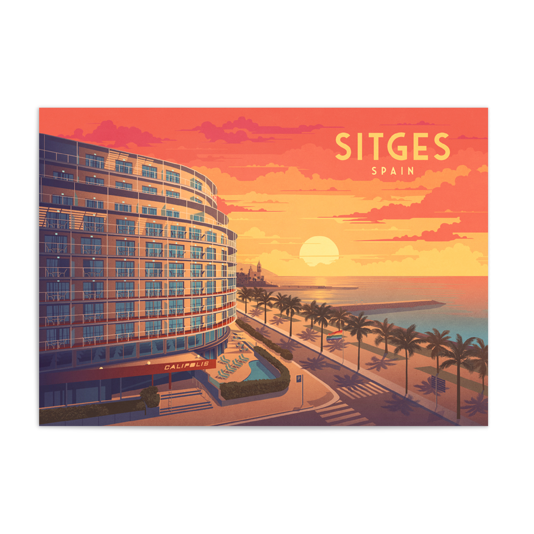 Sitges Spain Travel Poster