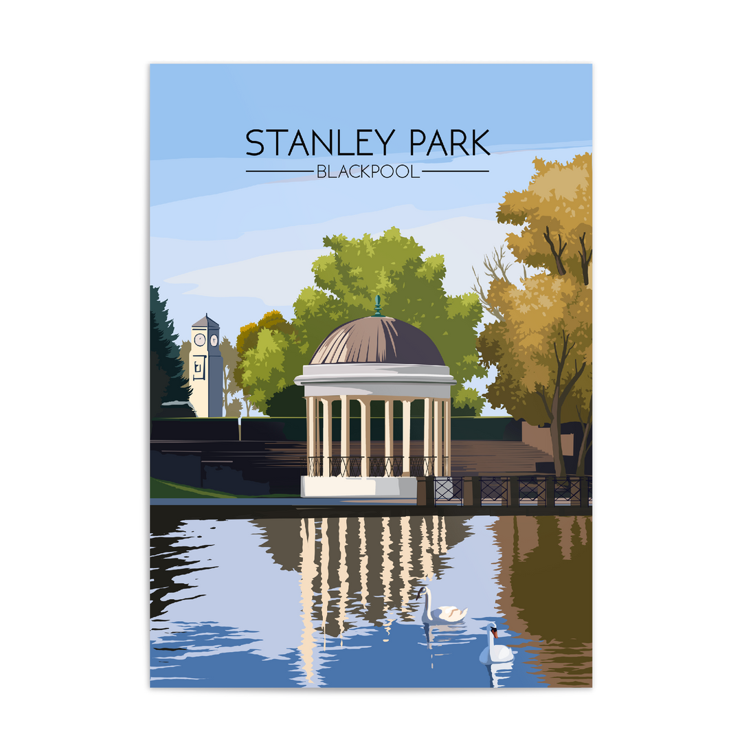 Stanley Park Blackpool Travel Poster