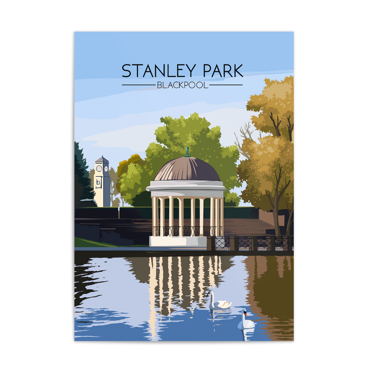 Stanley Park Blackpool Travel Poster