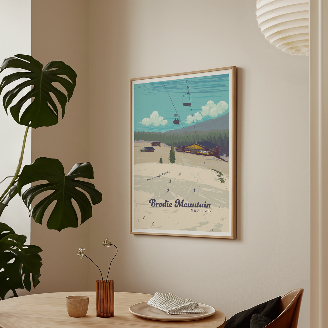 Brodie Mountain Massachusetts USA Ski Resort Travel Poster