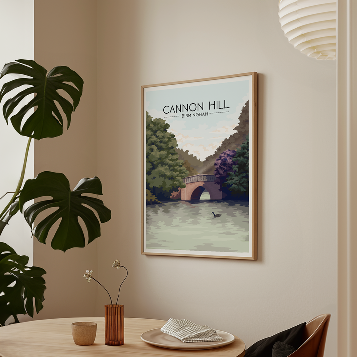 Cannon Hill Birmingham Travel Poster
