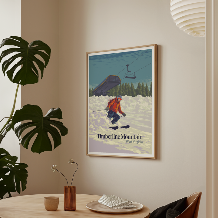 Timberline Mountain West Virginia USA Ski Resort Travel Poster