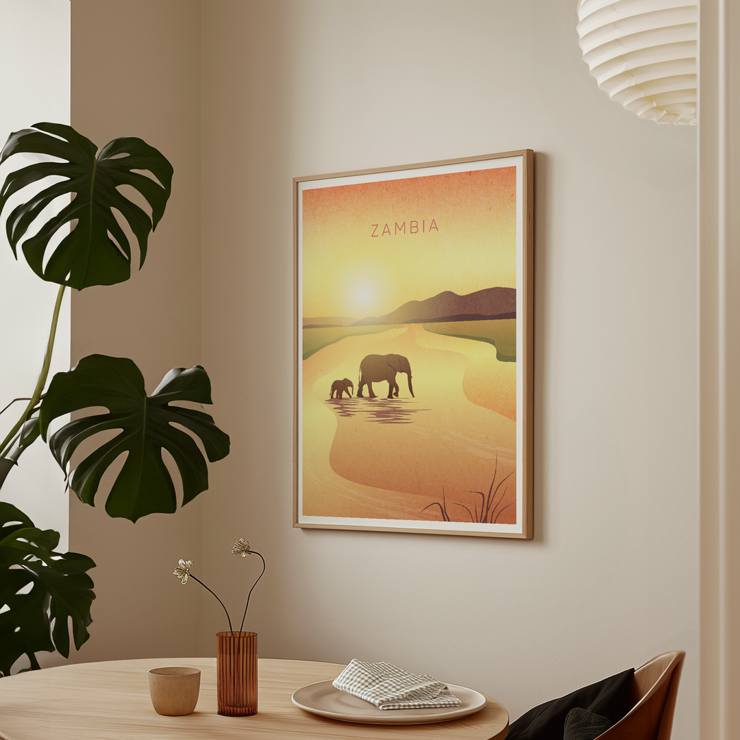 Zambia Minimal Travel Poster