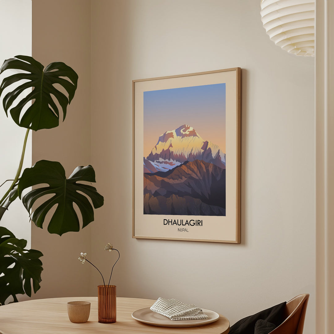 Dhaulagiri Nepal Travel Poster