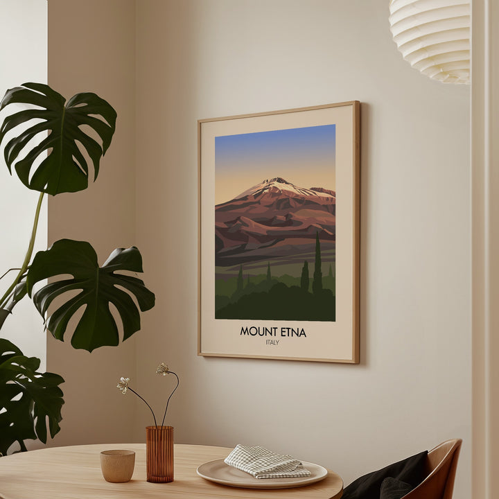 Mount Etna Italy Travel Poster