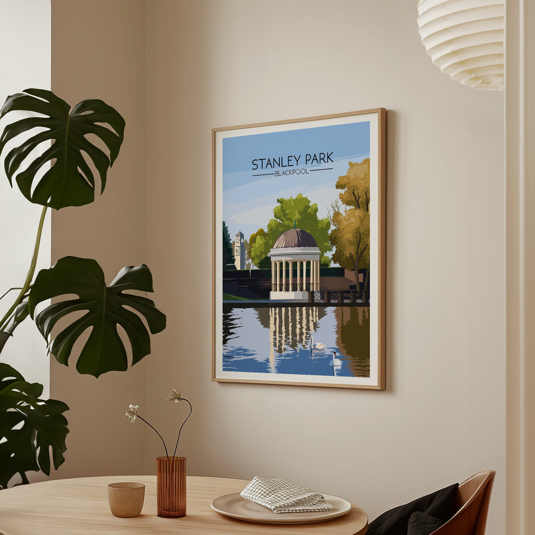 Stanley Park Blackpool Travel Poster