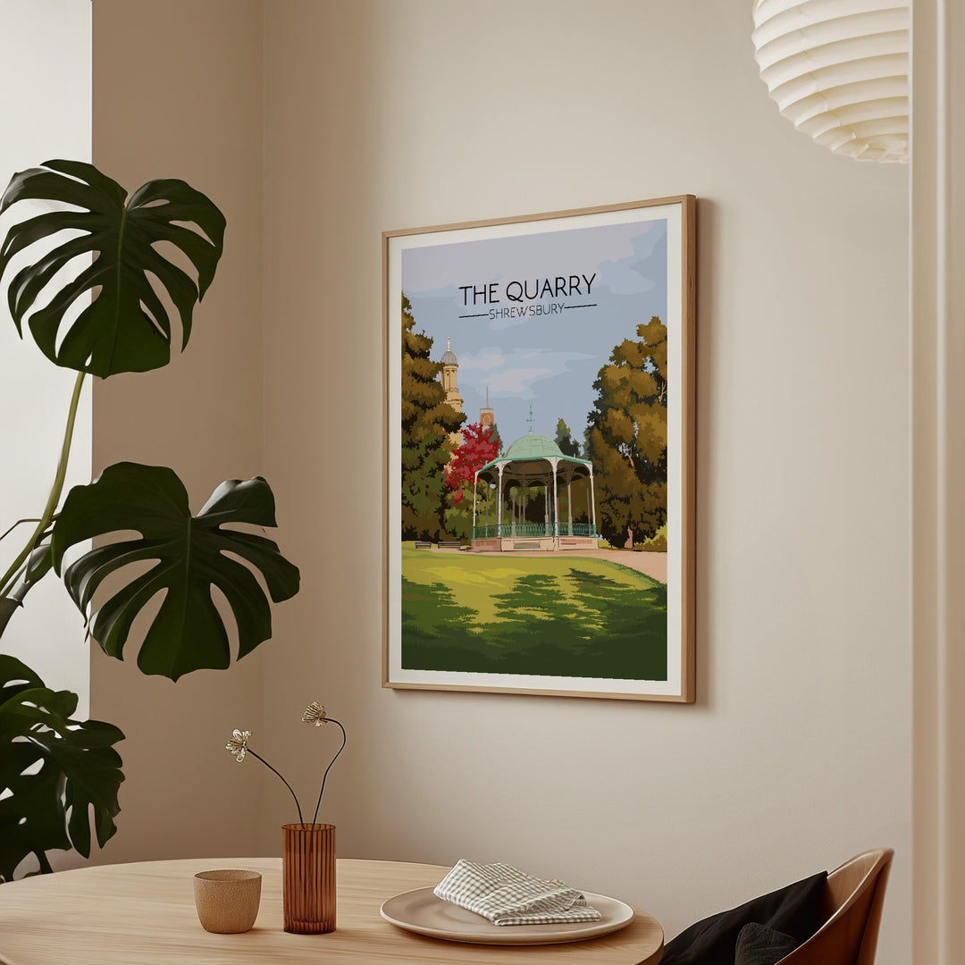 The Quarry Shrewsbury Travel Poster