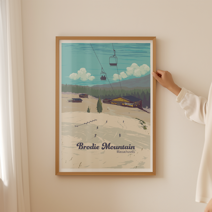 Brodie Mountain Massachusetts USA Ski Resort Travel Poster