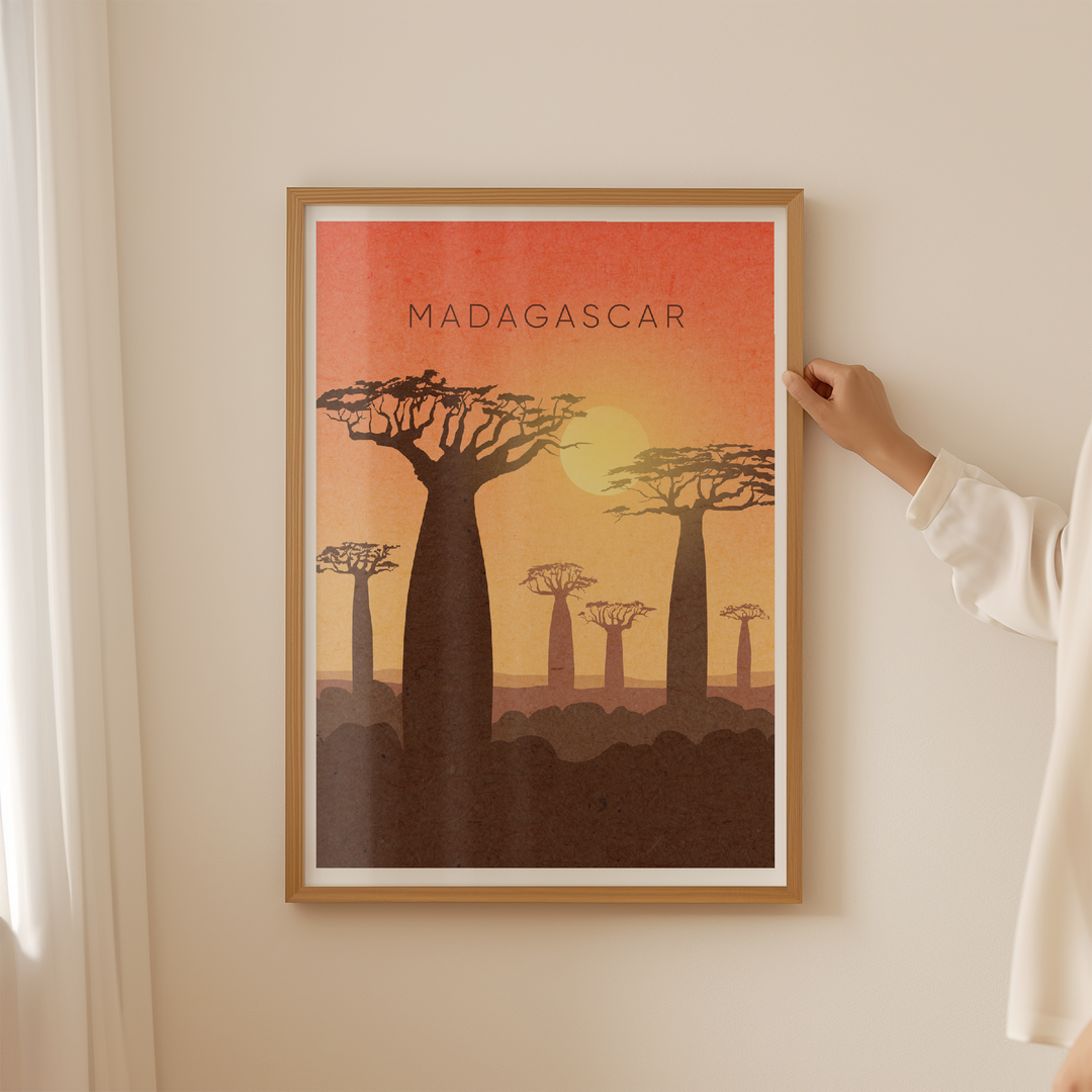 Madagascar Minimal Travel Poster