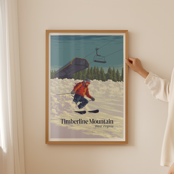 Timberline Mountain West Virginia USA Ski Resort Travel Poster