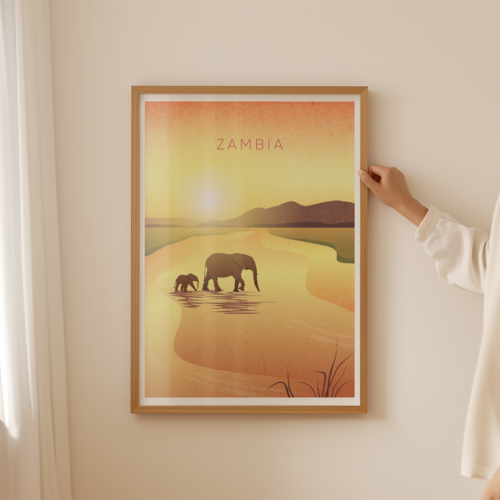 Zambia Minimal Travel Poster