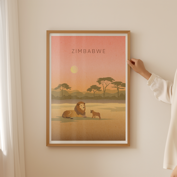 Zimbabwe Minimal Travel Poster