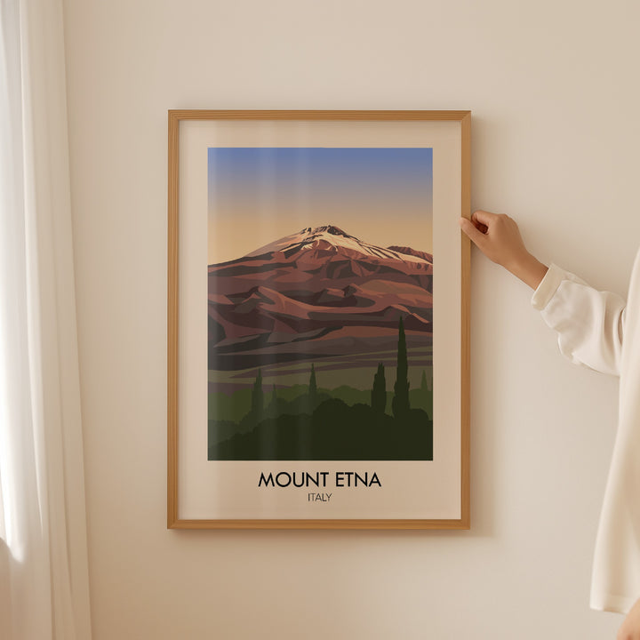 Mount Etna Italy Travel Poster
