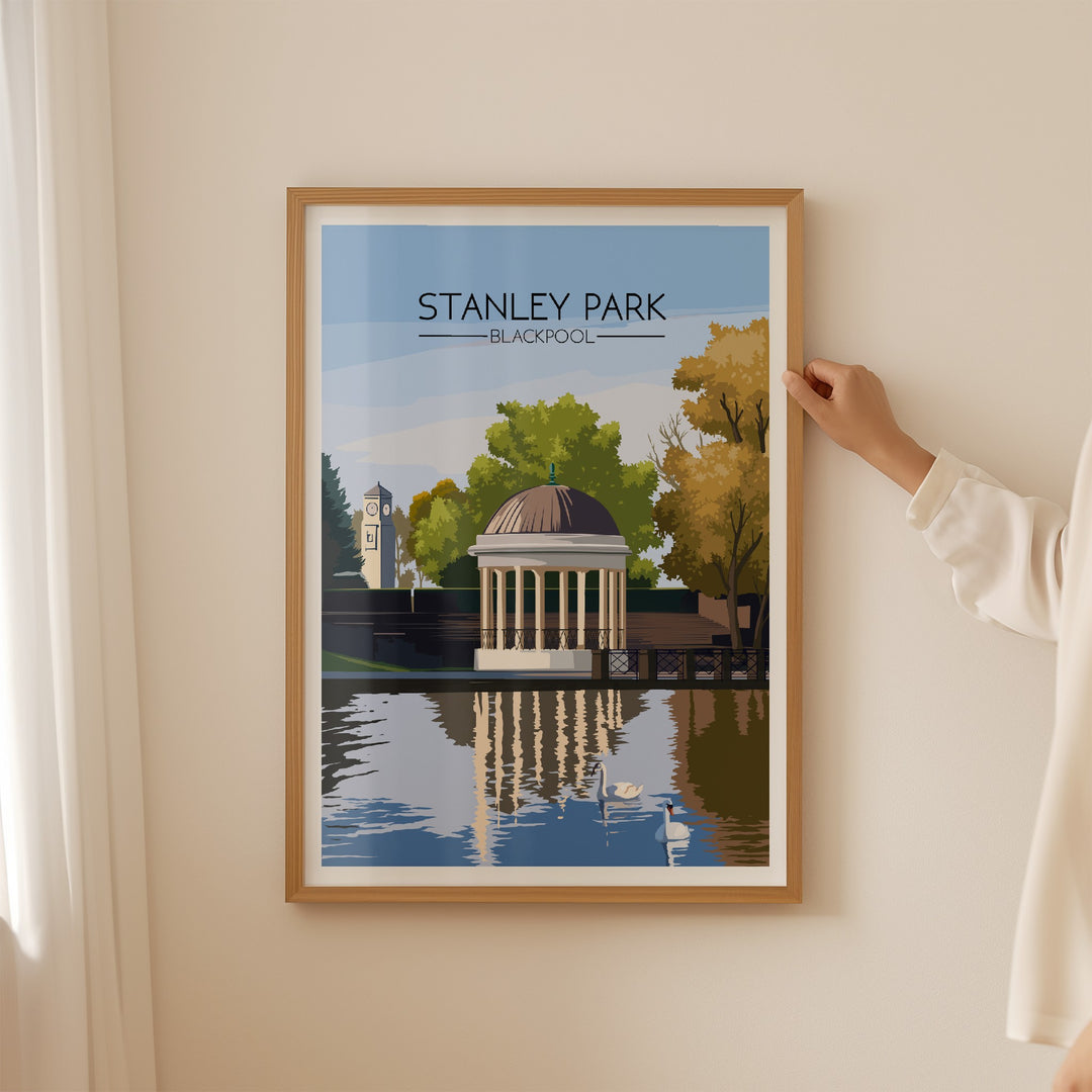 Stanley Park Blackpool Travel Poster