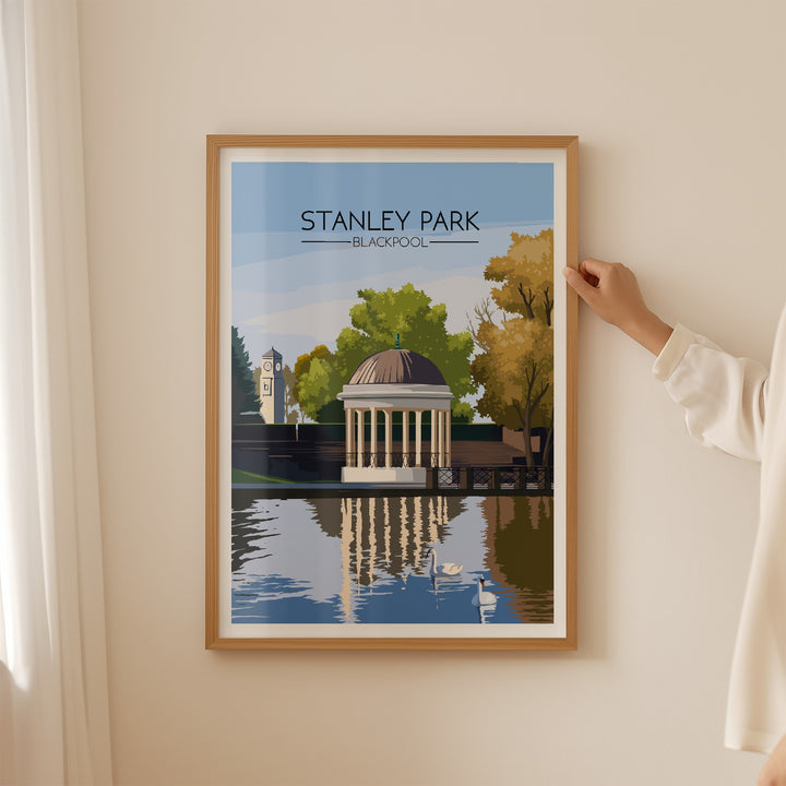 Stanley Park Blackpool Travel Poster