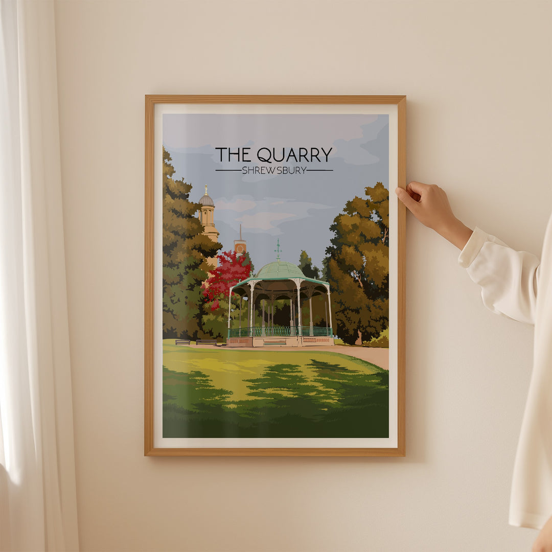 The Quarry Shrewsbury Travel Poster