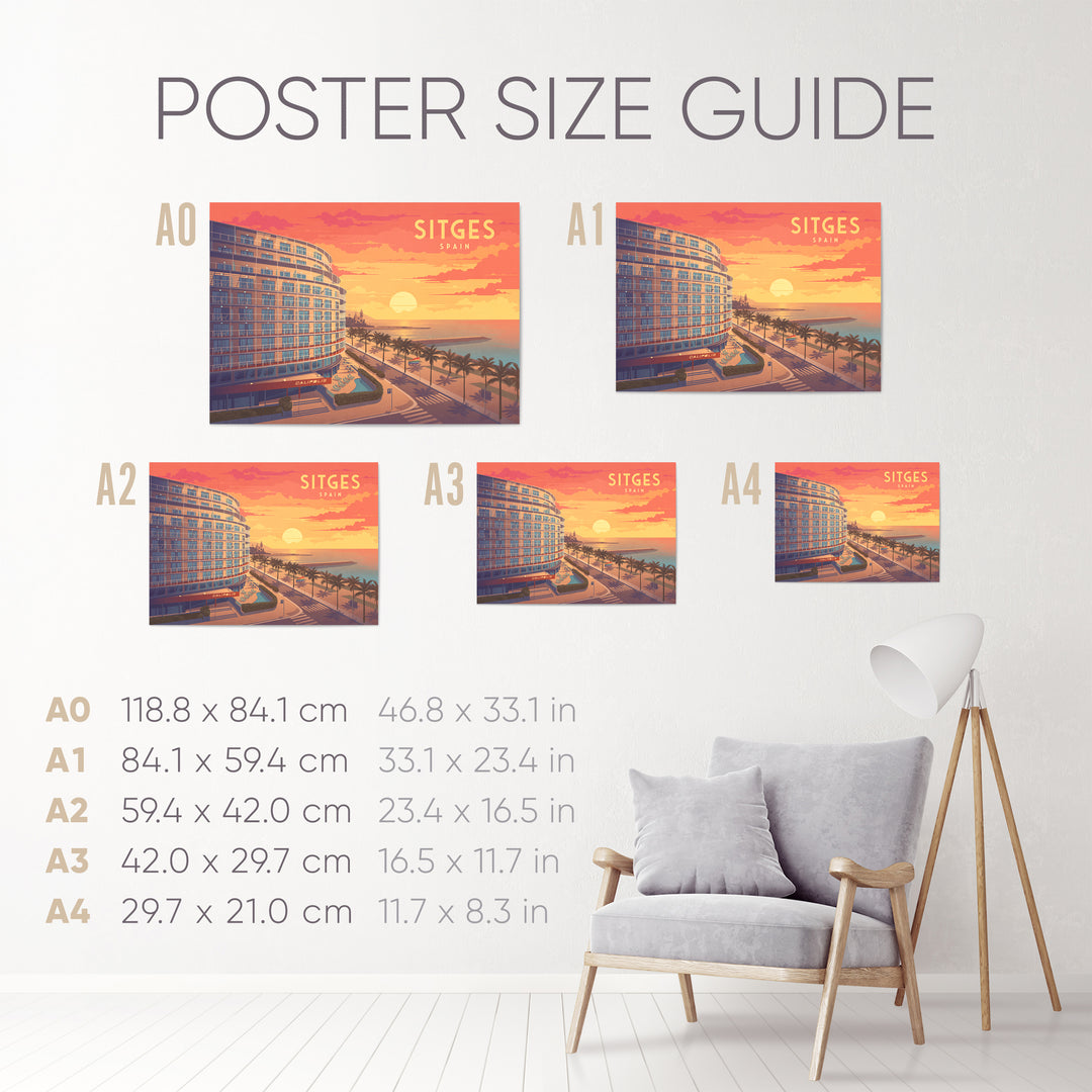 Sitges Spain Travel Poster