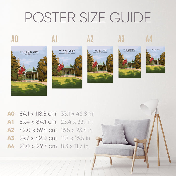 The Quarry Shrewsbury Travel Poster