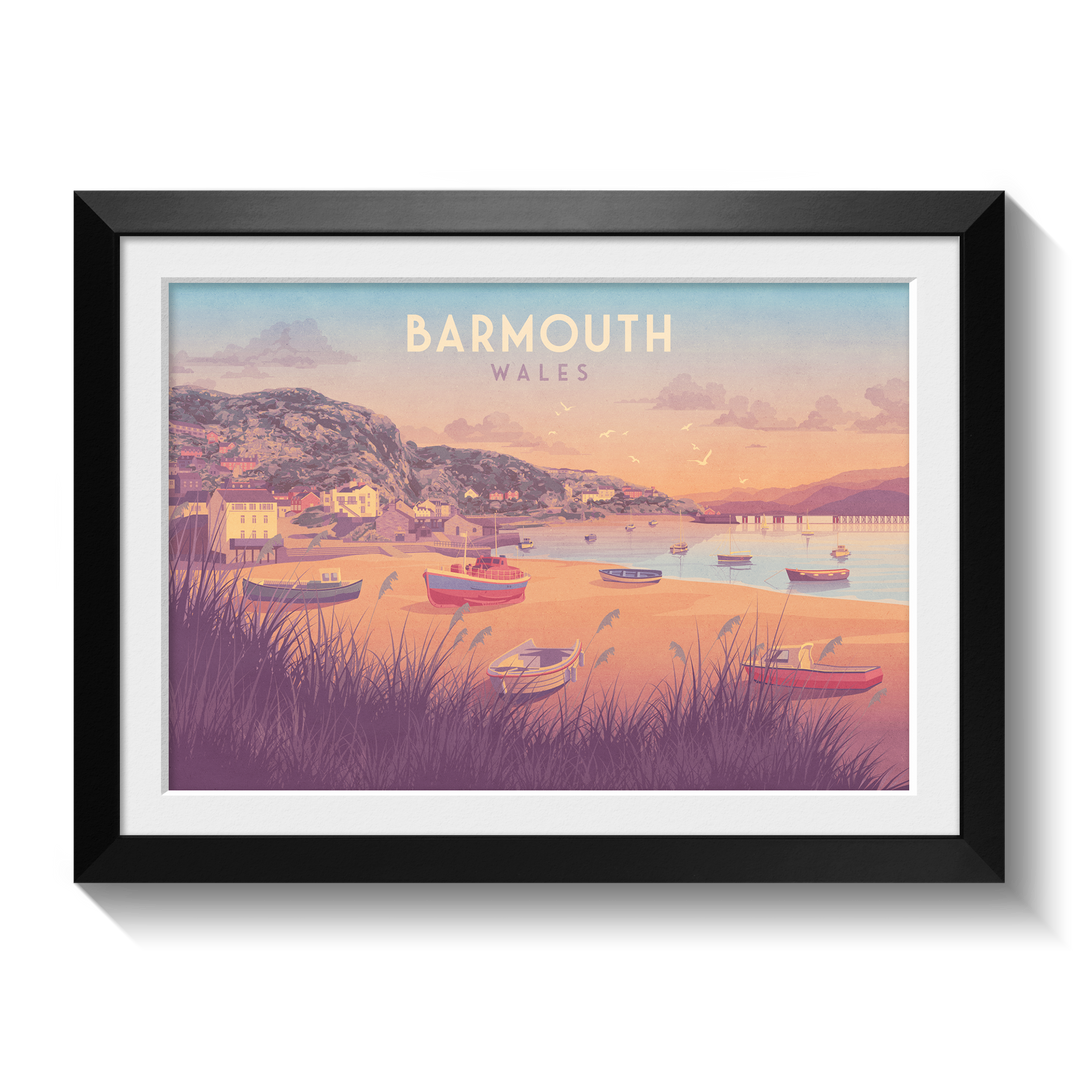 Barmouth Wales Seaside Travel Poster