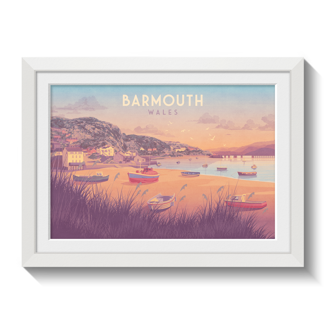 Barmouth Wales Seaside Travel Poster