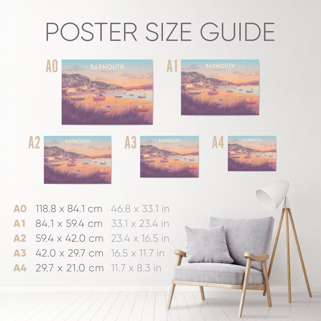 Barmouth Wales Seaside Travel Poster