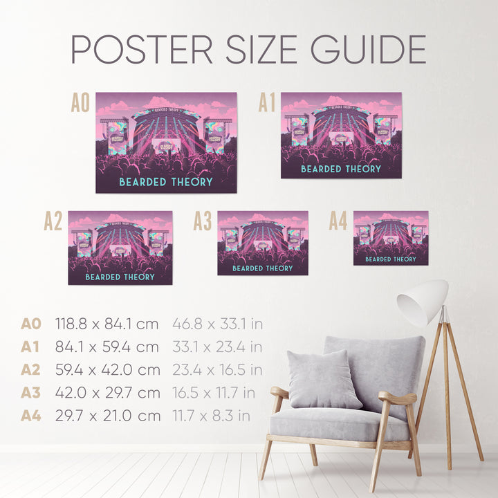 Bearded Theory Festival Carlton Park Derbyshire Poster