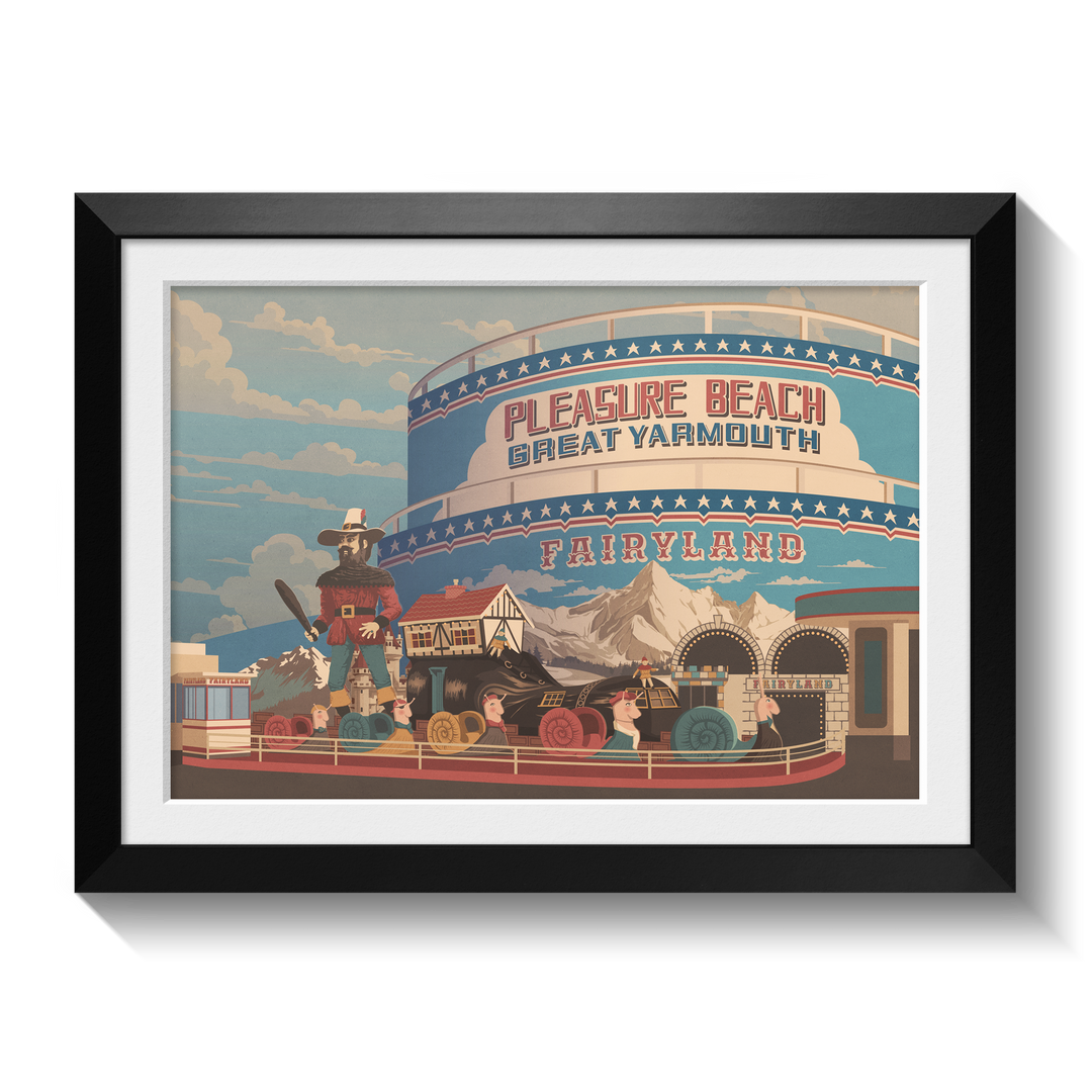 Great Yarmouth Pleasure Beach Seaside Travel Poster