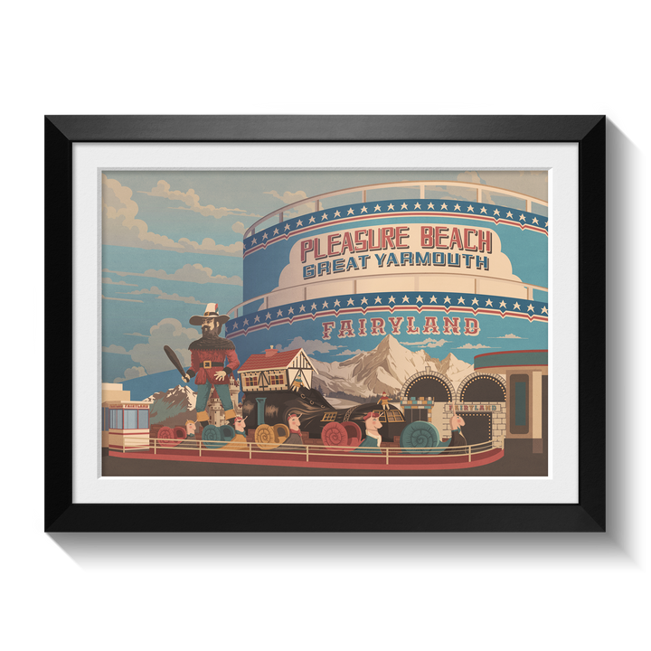 Great Yarmouth Pleasure Beach Seaside Travel Poster