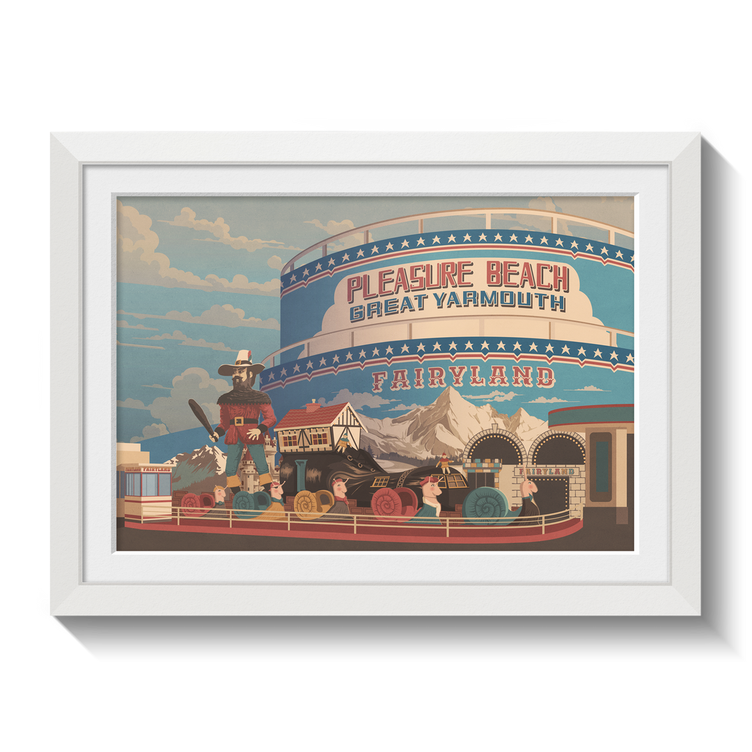 Great Yarmouth Pleasure Beach Seaside Travel Poster