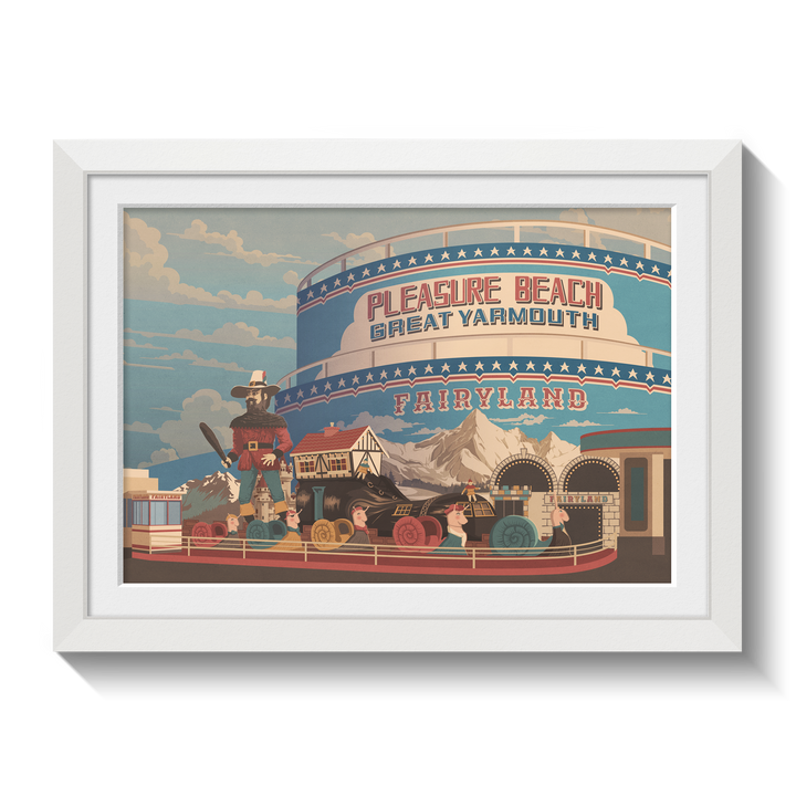 Great Yarmouth Pleasure Beach Seaside Travel Poster