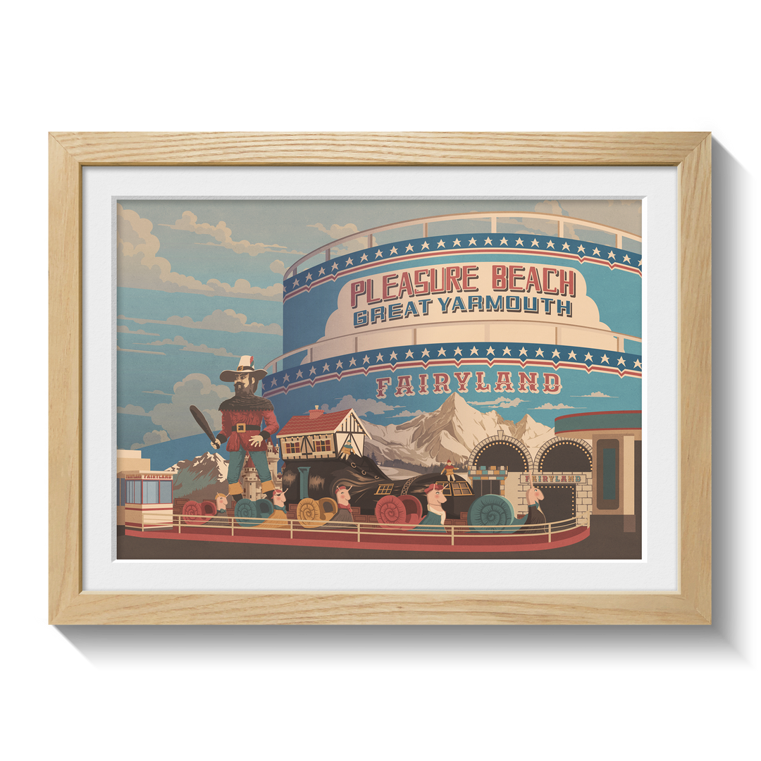 Great Yarmouth Pleasure Beach Seaside Travel Poster