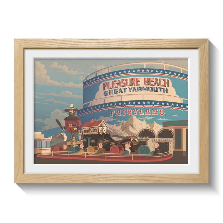 Great Yarmouth Pleasure Beach Seaside Travel Poster