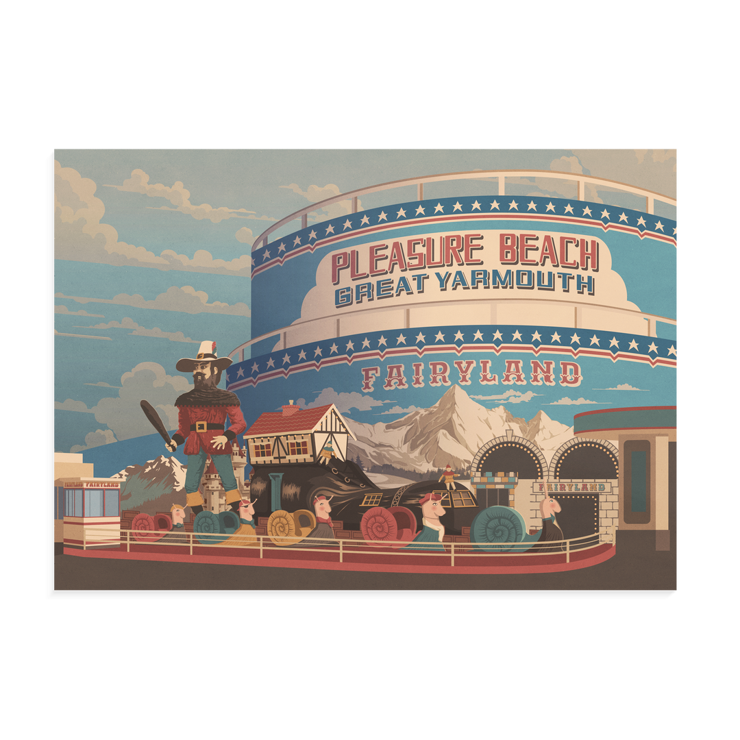 Great Yarmouth Pleasure Beach Seaside Travel Poster