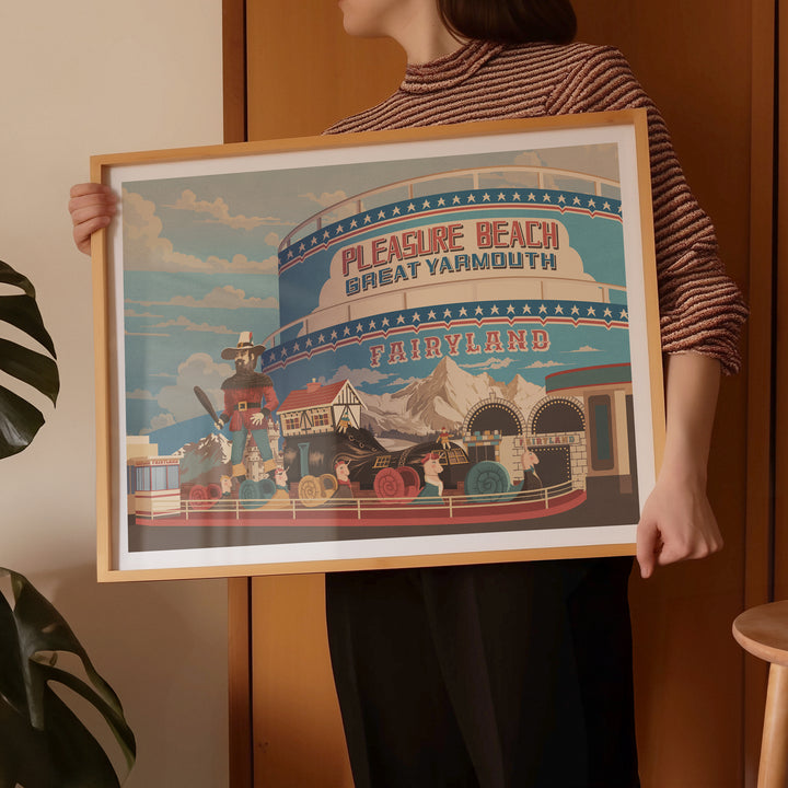 Great Yarmouth Pleasure Beach Seaside Travel Poster