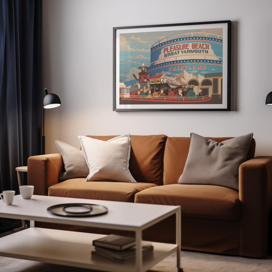 Great Yarmouth Pleasure Beach Seaside Travel Poster