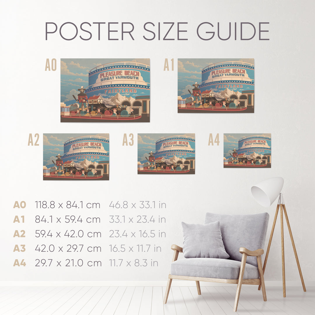 Great Yarmouth Pleasure Beach Seaside Travel Poster