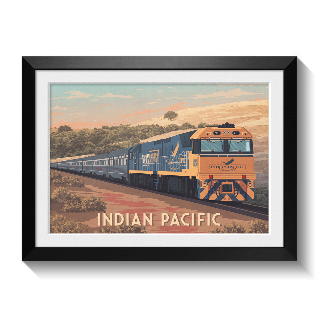 Indian Pacific Railway Travel Poster
