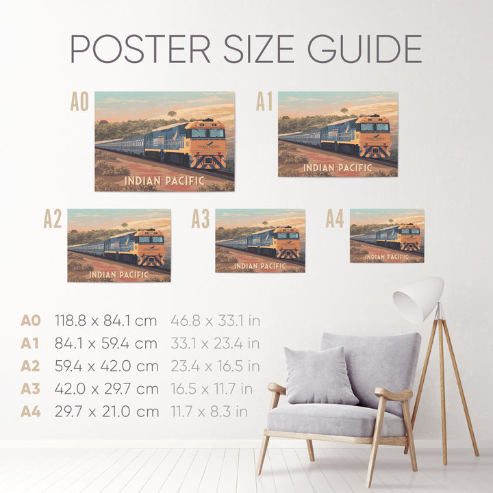 Indian Pacific Railway Travel Poster