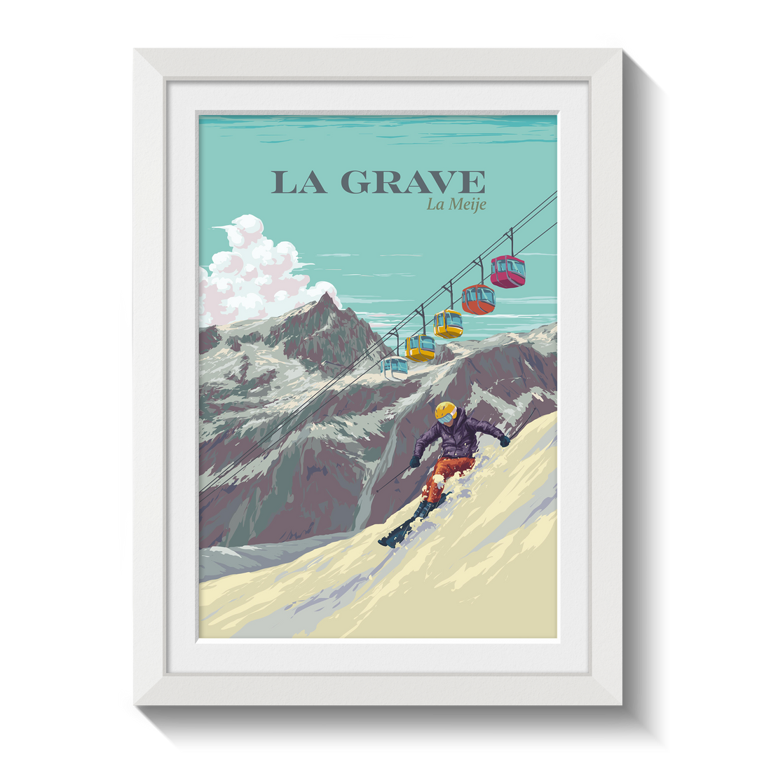 La Grave La Meije Ski Resort Travel Poster