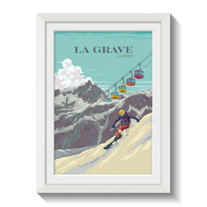La Grave La Meije Ski Resort Travel Poster