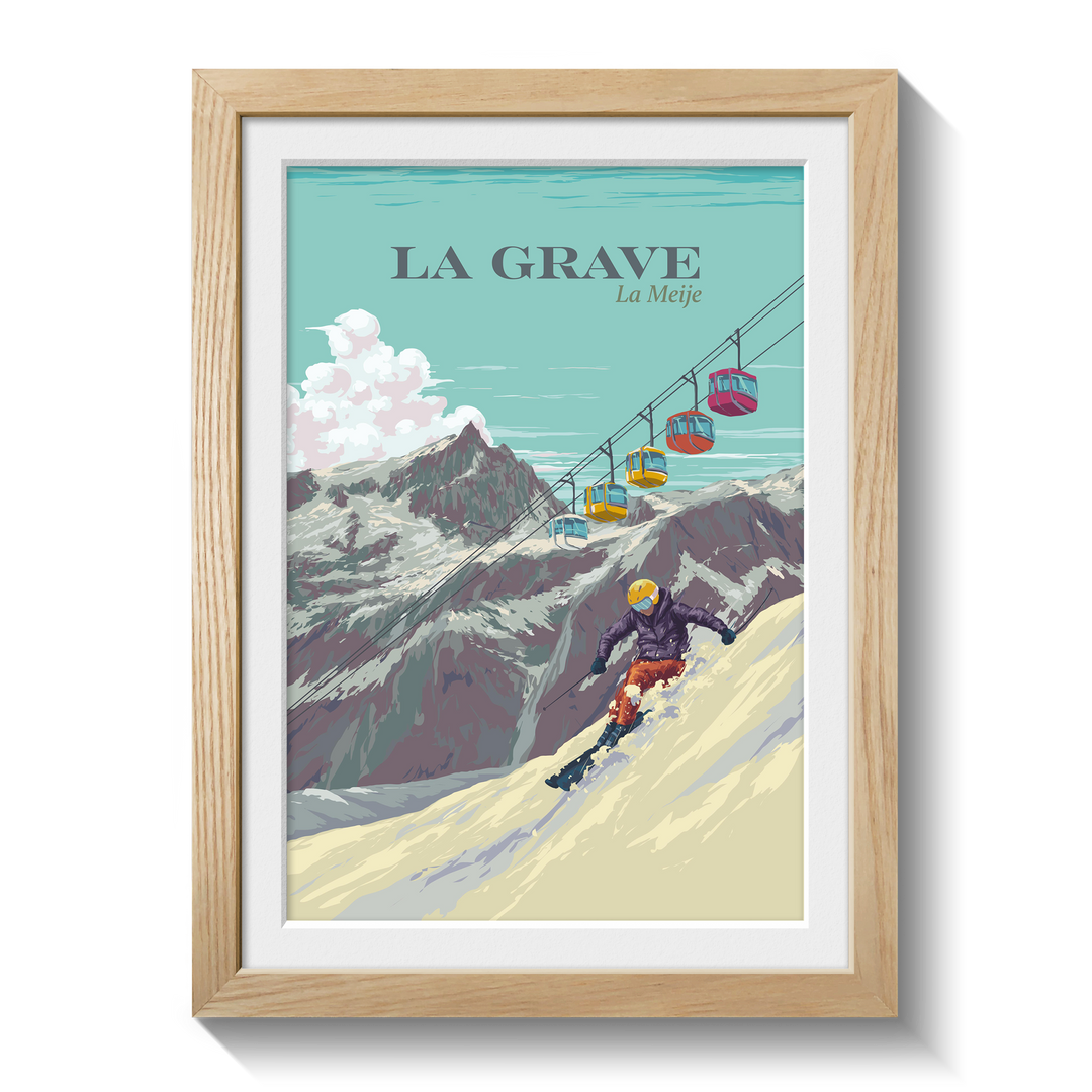 La Grave La Meije Ski Resort Travel Poster