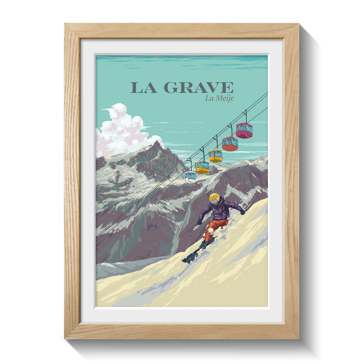 La Grave La Meije Ski Resort Travel Poster