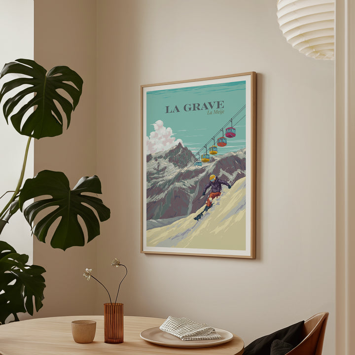 La Grave La Meije Ski Resort Travel Poster