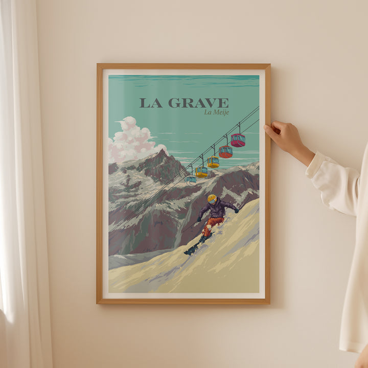 La Grave La Meije Ski Resort Travel Poster