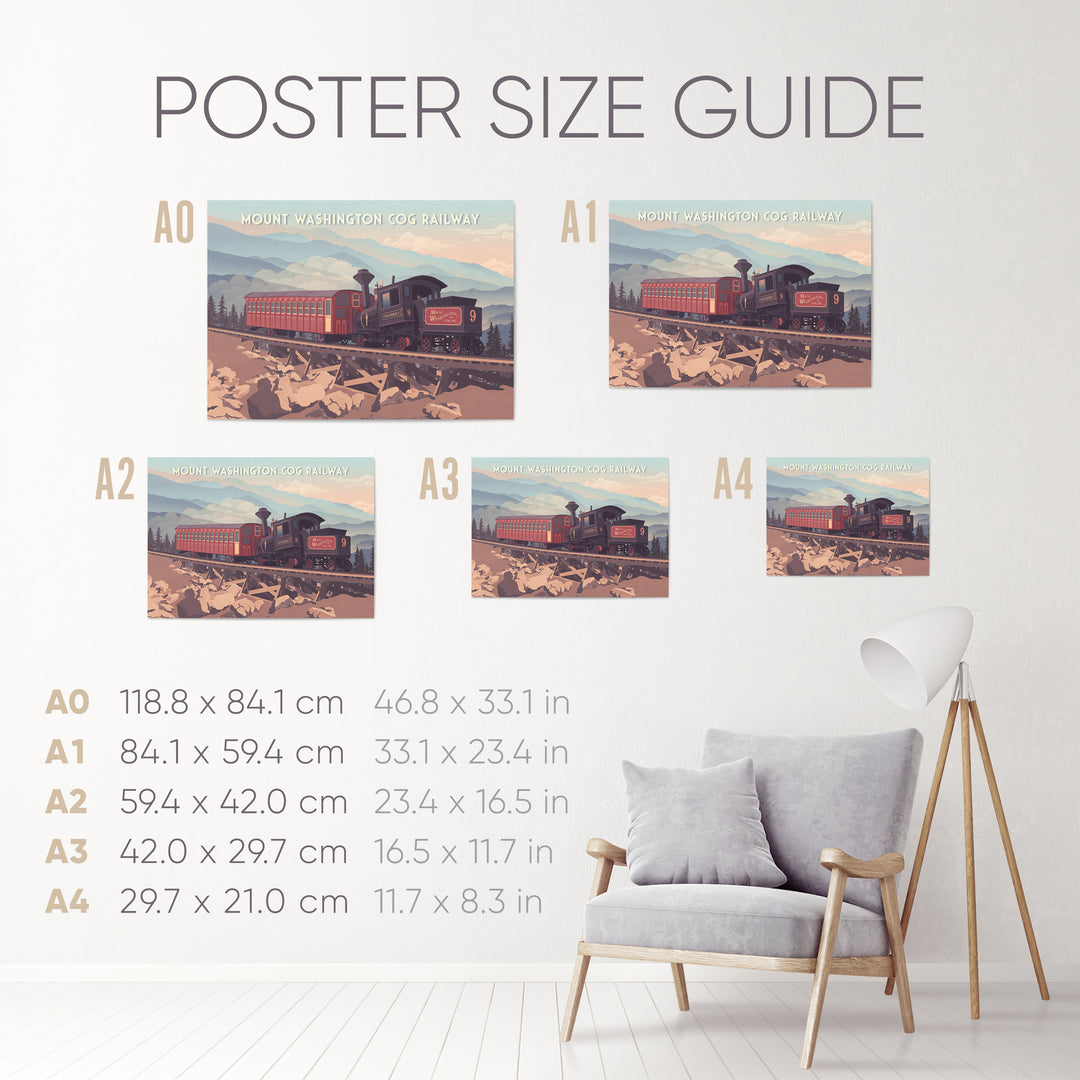 Mount Washington Cog Railway Travel Poster