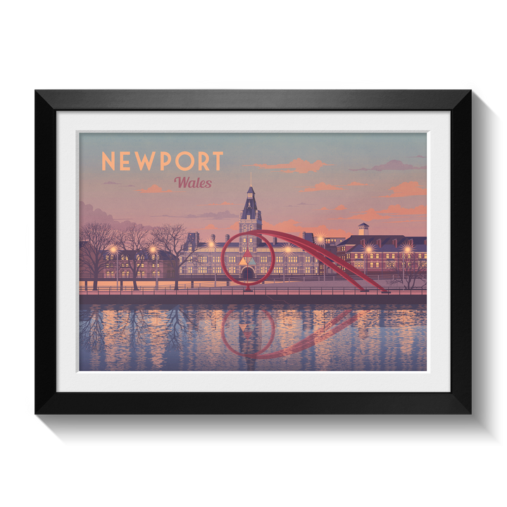 Newport Wales Seaside Travel Poster