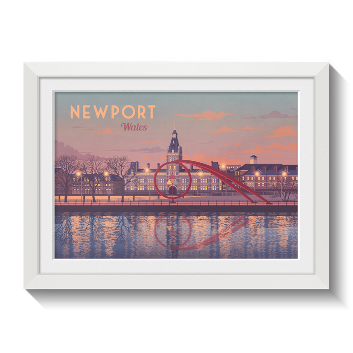 Newport Wales Seaside Travel Poster