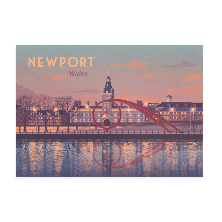 Newport Wales Seaside Travel Poster