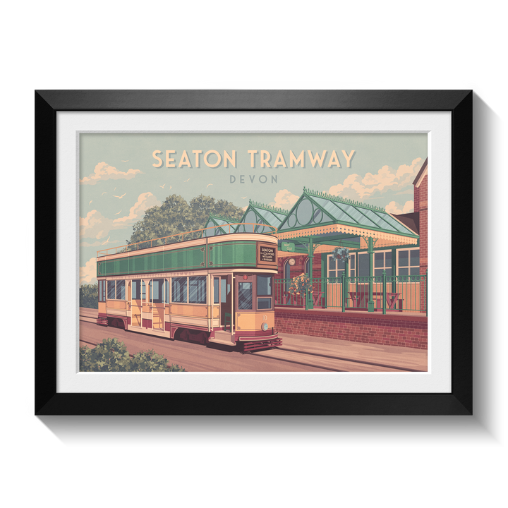 Seaton Tramway Devon Travel Poster