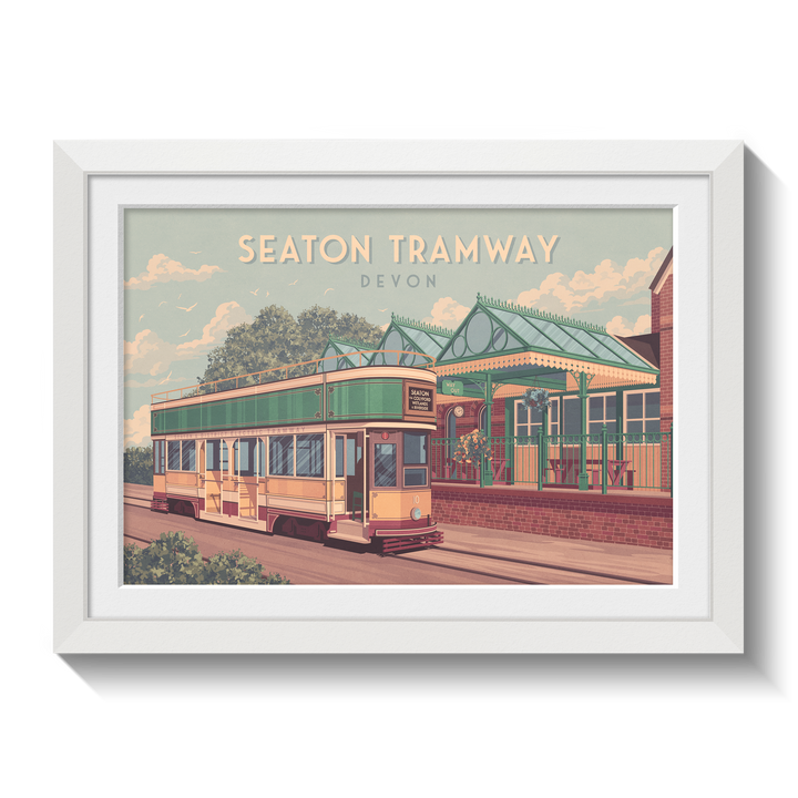 Seaton Tramway Devon Travel Poster